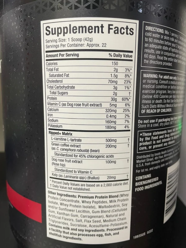 Nitro Tech Ripped / Proteinas